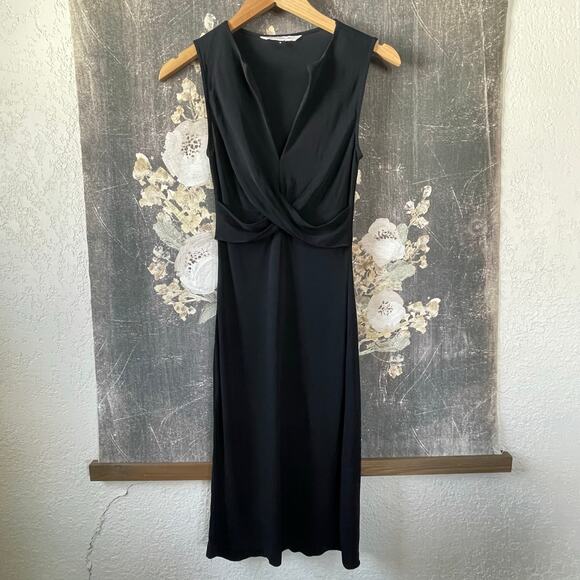 Diane Von Furstenberg Black Stretch Dress Size 4 - Picture 1 of 6